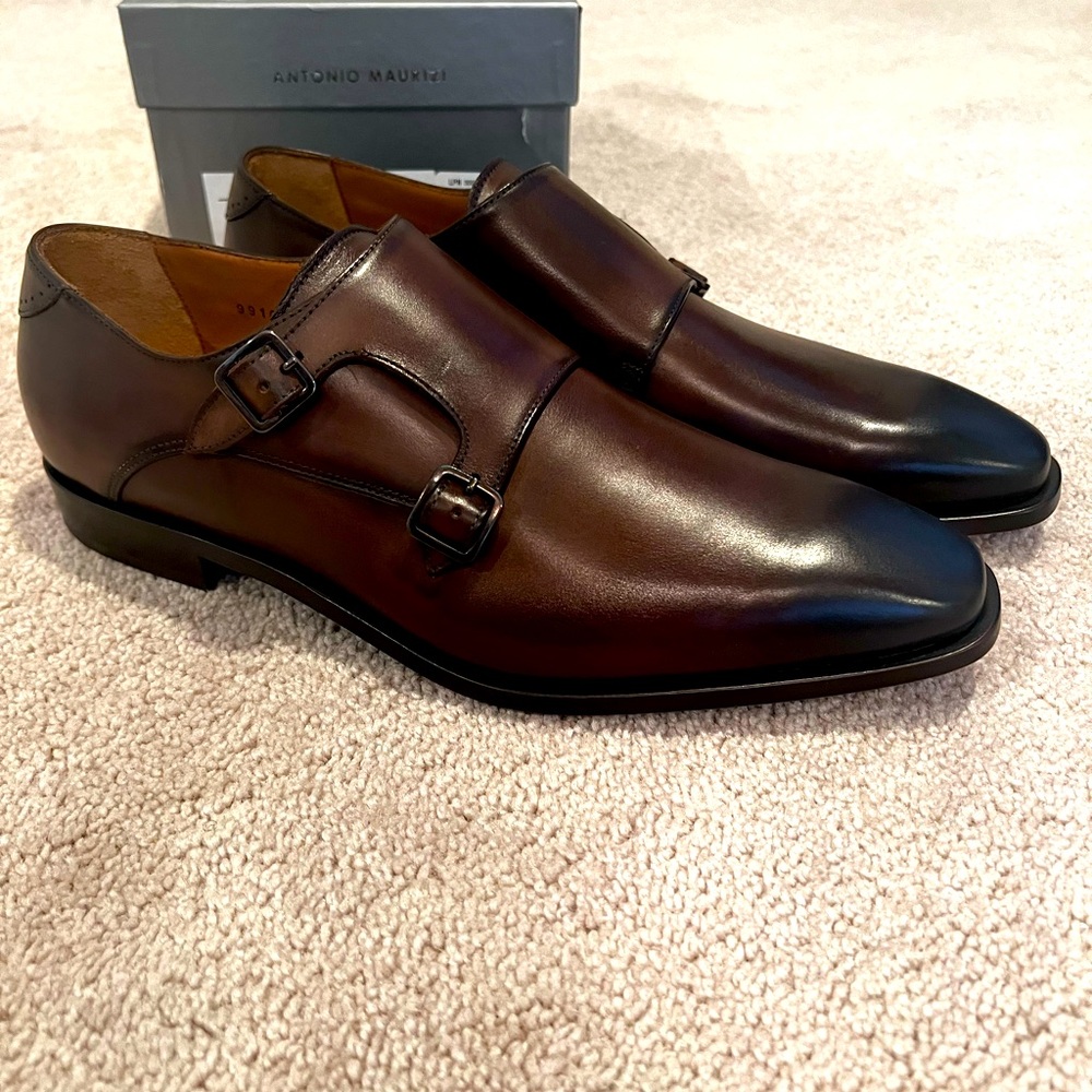 Brand New Antonio Maurizi Monk Strap Cognac